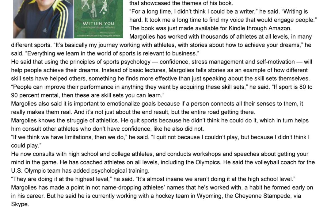 Author Interview- Mike Margolies and The Athlete within You